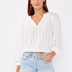 Lovestitch Natural Ethereal Floral Embroidered Blouse Cotton Boho Top NWT S M L